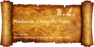 Manheim Liberátusz névjegykártya